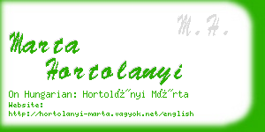 marta hortolanyi business card
